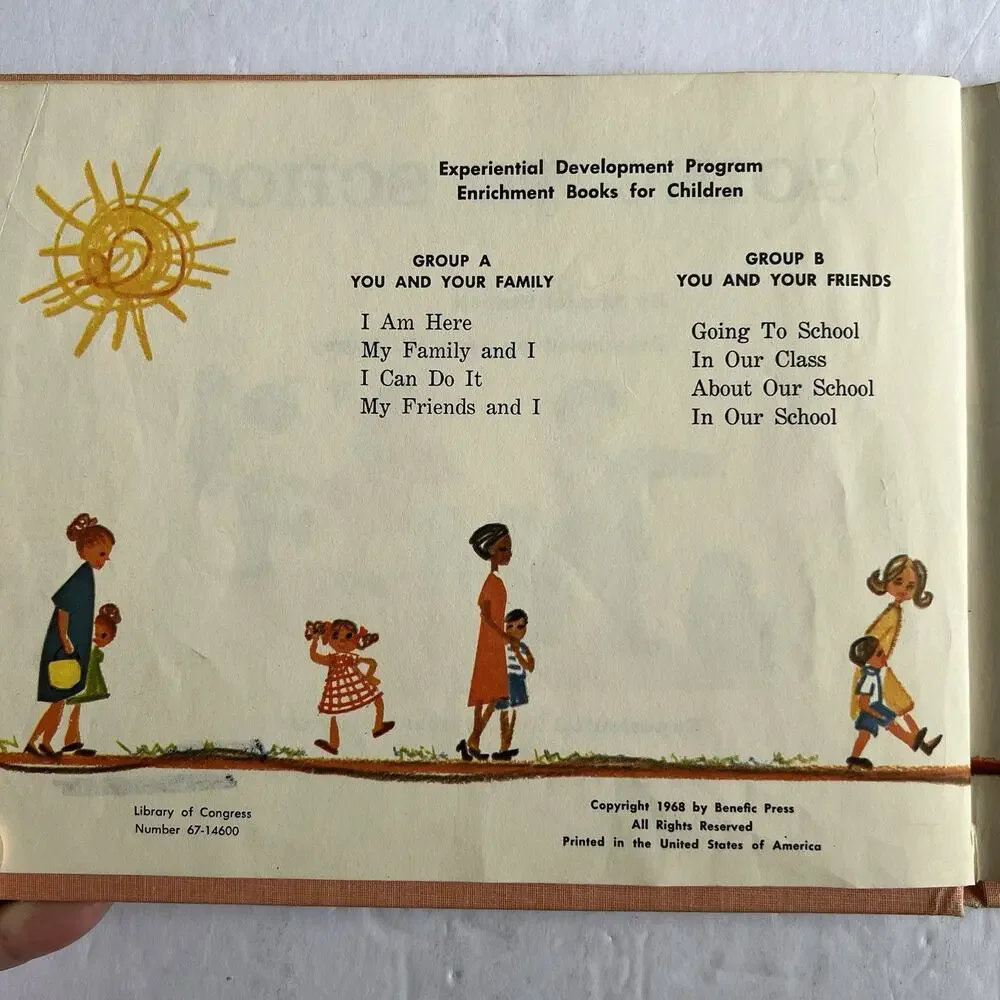 Going to School by Muriel Stanek 1968 Vintage Childrens Book Hardcover